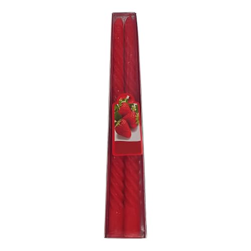 Kit 4 Vela Retorcida Natalina Enfeite Vermelho Festiva 20cm