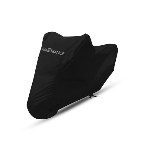 Image of Mototrance All Weather Protection Two Wheeler Cover for All Bikes /Royal Enfiled /Upto Pulsar 160CC to 350CC | Anti Dust, 100% Waterproof, Heat Resistant, UV Proof with Mirror Pocket | Atom Black