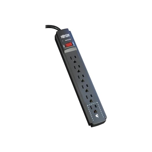 Tripp Lite TLP606B TLP606B Surge Suppressor, 6 Outlets, 6 ft Cord, 790 Joules, Black