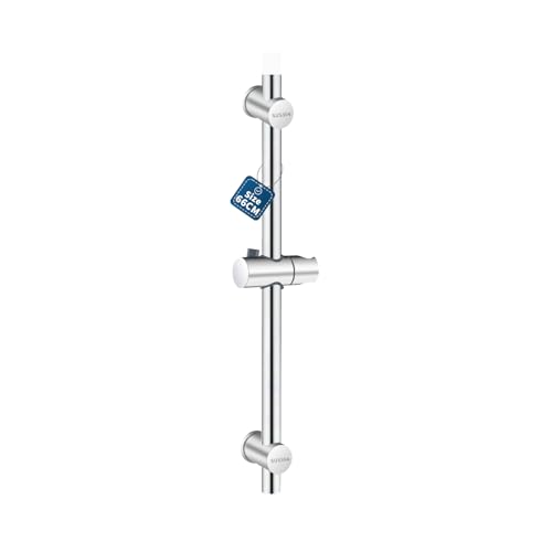 Feligio Duschstange 66cm mit Duschkopfhalterung Brausestange aus Edelstahl 304 Höhenverstellbare und um 360 Anpassung an Bestehende Bohrlöcher Gebürstetes Silber