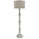 Signature Design by Ashley Bernadate Cottage 61' Candlestick Design Floor Lamp, Whitewash