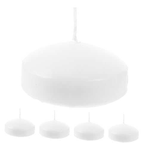 Healifty 5pcs Unscented Cylindrical Pillar Candles Floating Candles for Wedding Party Outdoor Decor