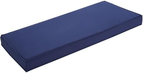 Outdoor Bench Cushion 48x18 Inch, Waterproof Patio Furniture Cushions 3-Year Fade Resistant, Porch Bench seat Cushion Pad for Garden, Sofa,Swing,Loveseat,Indoor with Removable Cover Blue