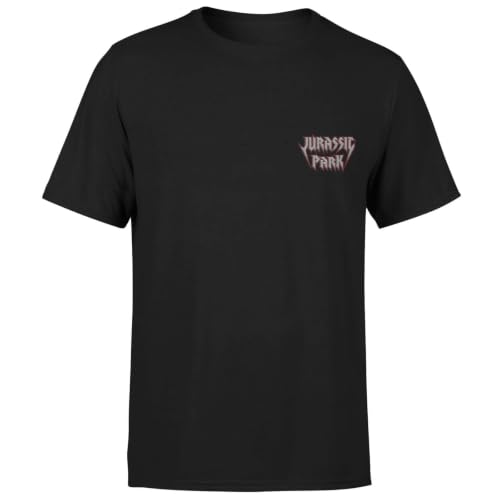Image of Official Jurassic Park Rock Embroidered Logo Adults T-Shirt - Black - L