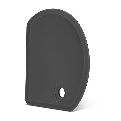 Lazymi Flexibel Silikon Teigschaber, Groß (15.2×10.9 CM) Mehrzweck Teigkarte Nicht-Stick Teigschneider, Lebensmittelqualität Teigspachtel zum Backen von Brot/Sauerteigkuchen/Pizza, Dunkelgrau