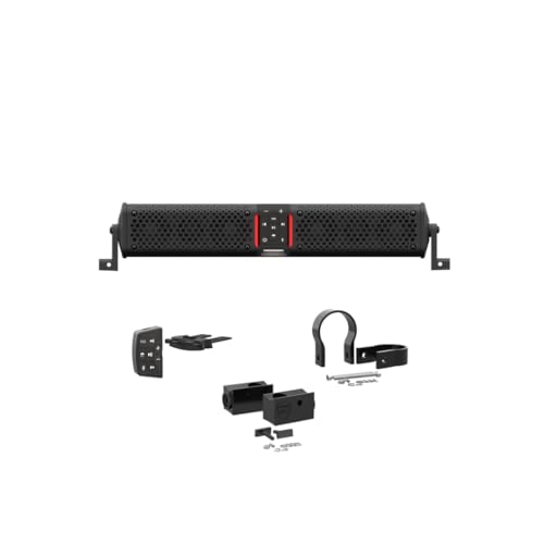wet sounds STEALTH-XT-6-B Stealth XT 6 Speaker All-in-One Amplified Bluetooth Soundbar with Remote – Black with Slider Brackets and 1.75