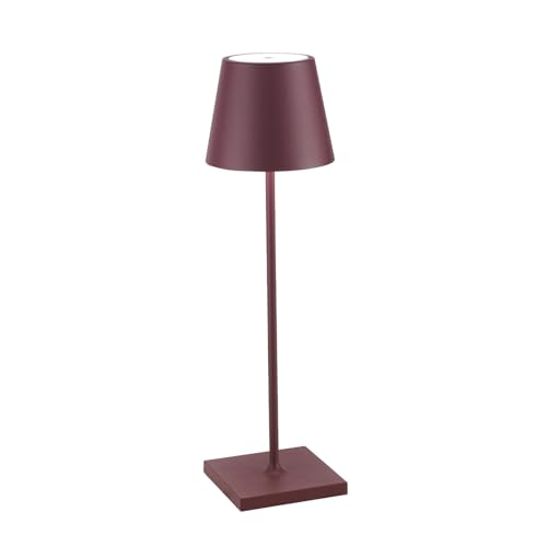 Lampe de table rechargeable Poldina Pro Zafferano bordeaux 38 cm