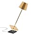 Produktbild Zafferano Poldina Pro Kabellose LED-Tischlampe Aufladbar - Dimmbare Touch Akku Lampe mit Galvanischem Finish - Lichtfarbtemp. 2700-3000K - Aluminium H38 (Glänzend Gold)