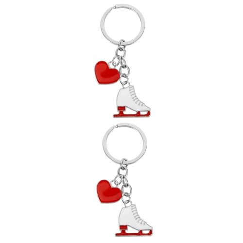 2pcs Skate Keychain -Eisschuster Anhänger Metallschlüsselketten -Skate Schlüsselanhänger Metallhängeleschschlüsselkaint Entzückende Eisschlüsse Keychains Schlüsselbund Eisschlüsselkettenkette, Como se