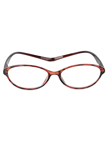 ハックベリー 老眼鏡 首に掛けられる 度数 +4.00 オーバル ブラウン