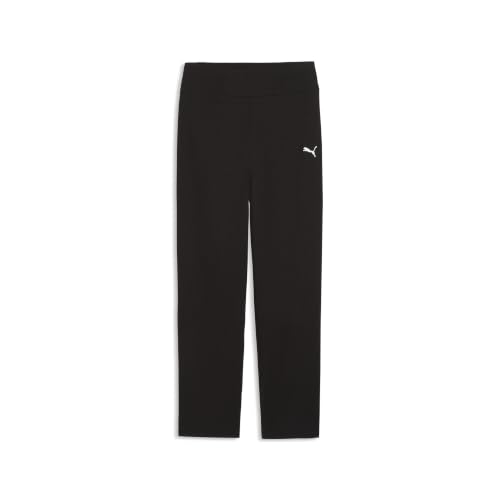 PUMA ESS Elevated pantalones de tiro alto con pernera recta y tejido de canalé elástico