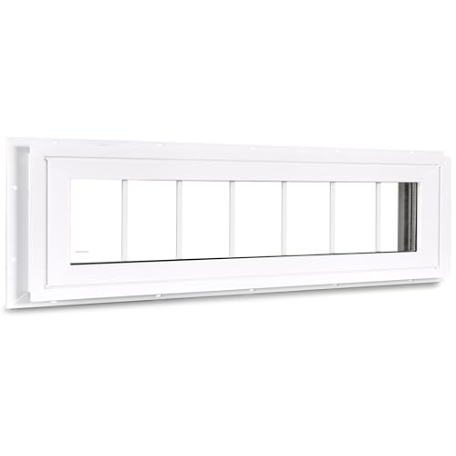 COLORPAPA 10 x 48 Vinyl Transom Window White