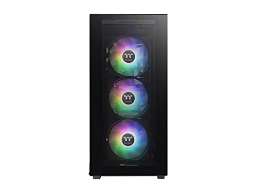 Image of Thermaltake Divider 300 ARGB Triangular Tempered Glass Type-C (USB 3.1 Gen 2) Water Cooling Ready ATX Mid Tower Computer Case with 3 120mm ARGB Rear Fan Pre-Installed CA-1S2-00M1WN-01