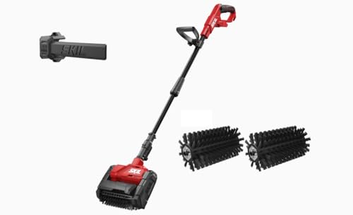 SKIL 0680CA GV1E0680CA Nettoyeur de terrasse sans Fil/Brosse de Surface sans Fil (20 V, Moteur sans balais, Largeur de Travail de 23 cm, Brosse Dure et Douce, télescopique, Easy Storage, Nettoyeur