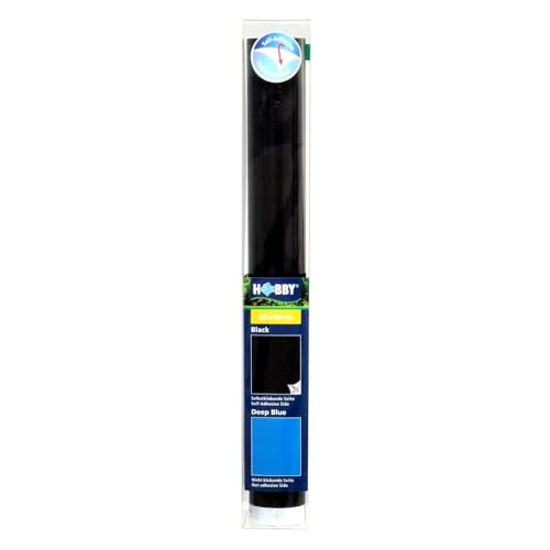 HOBBY Aquaristik Black/Deep Blue I 60 cm x 30 cm I Fotorückwand für Aquarien I selbstklebende Hintergrundfolie I schmutzabweisend und wasserabweisend I Aquarium Deko-Rückwandfolie
