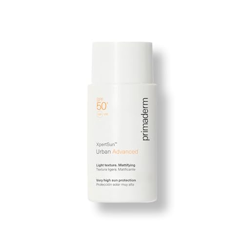 PRIMADERM - XPERTSUN Urban Advanced | Protector Solar Facial SPF 50+ de Textura Ligera | Escudo Antipolución y Antienvejecimiento | Protección UVA/UVB y Reparación Celular | 50 ml