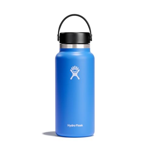 Hydro Flask - Water Bottle 946 ml (32 oz) - Vacuum Insulated Stainless Steel Water Bottle with Leak Proof Flex Cap and Powder Coat - Wide Mouth - Cascade