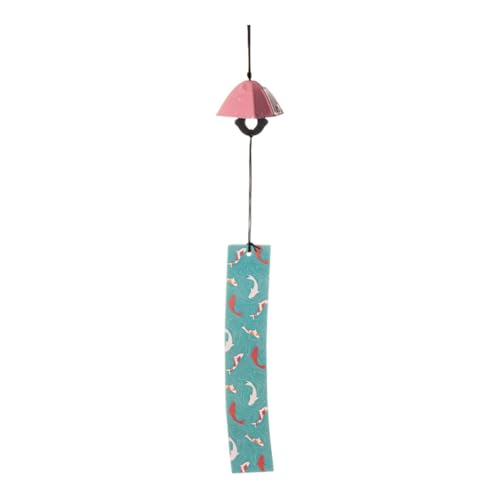 ShengQuanHao Pingente de Bênção de Sino de Vento Japonês, Etiqueta de Presente Decorativa de Ferro Fundido Resistente para Sala de Estar, Quintal, Jardim, área Ext, Rosa, Tamanho real