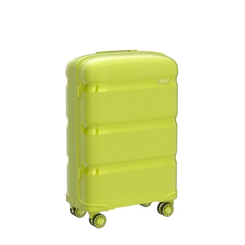 Image of Kono Luggage Set Hard Shell Travel Trolley with 4 Spinner Wheels TSA Combination Lock Lightweight Polypropylene Suitcase, Green, 20 inch /24 inch /28 inch, Luggage Set
