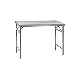 Royal Catering RCAT-120K Klappbarer Arbeitstisch Edelstahltisch (Tragkraft 120 kg, Arbeitsfläche 120 x 60 cm, Höhe 90,50 cm, Höhenverstellbar 10 mm) Edelstahl Grilltisch Outdoor Küchenmöbel