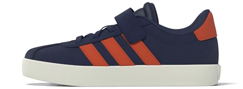 adidas VL Court 3.0 Hook and Loop Shoes Kids Schuhe, Dark Blue/Impact orange/Gold met, 31 EU