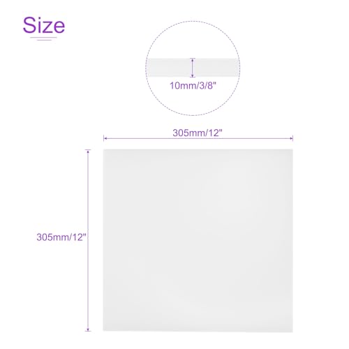 Image of DMiotech 12 x 12 x 3 /8 Inch Plastic UHMW Sheets, Ultra High Molecular Weight Polyethylene, Opaque White Polyethylene Board for Automotive, Chemical, Manufacturing, DIY Home Kitchen