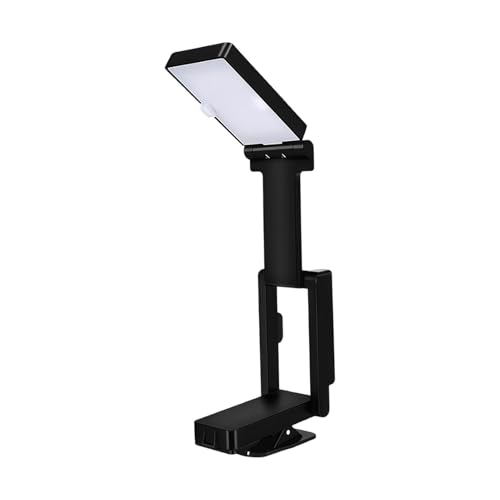 Lámpara de lectura recargable con clip – Lámpara de lectura plegable, portátil y ajustable, de lectura LED, para mesita de noche, dormitorio, oficina, casa, escuela, viaje, trabajo, estudio, peinado