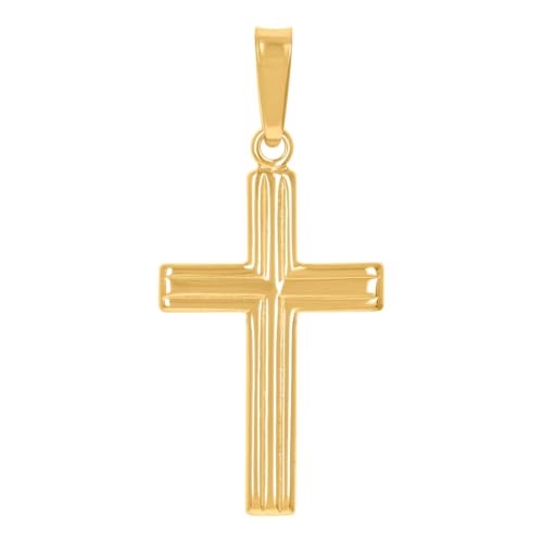 Collier croix argent 925 jaune poli anti-ternissement hypoallergénique