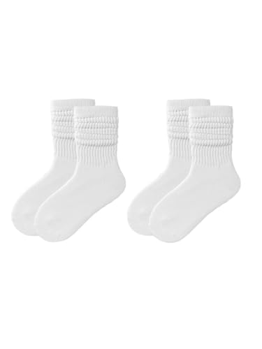 2 Pairs Kids Slouch Socks Girls Toddler Knee High Tube Long Boot Crew Slouch Socks