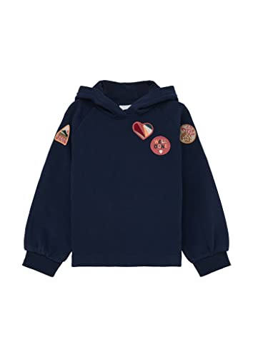 s.Oliver Junior Girl's Sweatshirt mit Kapuze, Dark Blue, 128/134