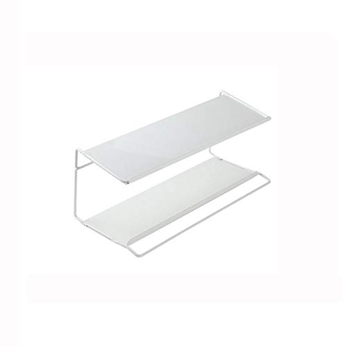 LBR Estante Doble, Sin Perforaciones, Montado En La Pared, Se Puede Utilizar En El Ba�o, Ba�o, Sala De Estar, Pintura De Hierro Forjado, Hermoso Y Pr�ctico Shelf Brackets (Color : White)