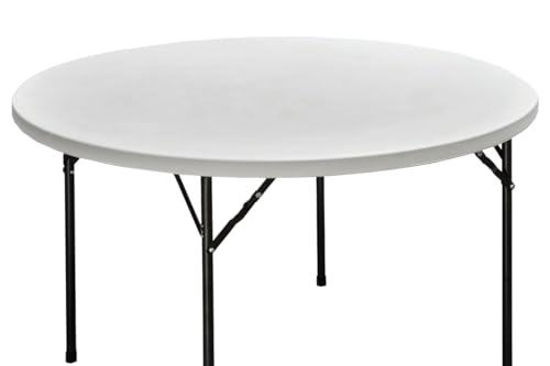 Cofan Mesa Plegable Redonda de Camping | Color: Blanco | Peso máximo: 150 kg | Adecuado para 8 Personas | Medidas: Ø 120 x 74 cm