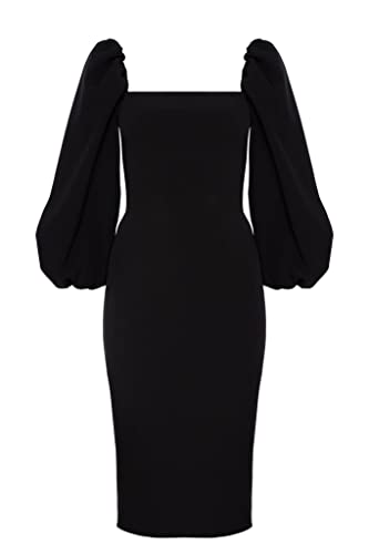 Swing Fashion Women's Giselle | Schwarz Bleistiftkleid | Damen Etuikleider | Festliches Abendkleid | Partykleid | Cocktailkleider | Sexy Tailliertes...