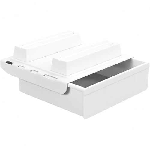 ���������o�� ��t�����[�{�b�N�X ���͔S���e�[�v�t�� 3.2cm�����グ��Ή� �X���C�h�g���[ �f�X�N�����[ �������� �����P�[�X ���[��/�����R��/���ϕi���[ ��e�� �h�o ���t���ȒP �ƒ�p �I�t�B�X�p DIY���[ �l�W�Œ�\ (�z���C�g,3.2C