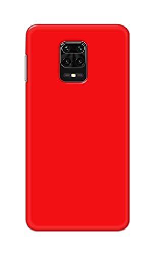 Image of Printed Hard Back Cover Case for Mi Redmi Note 10 Lite Back Cover (Plain Red) -1803