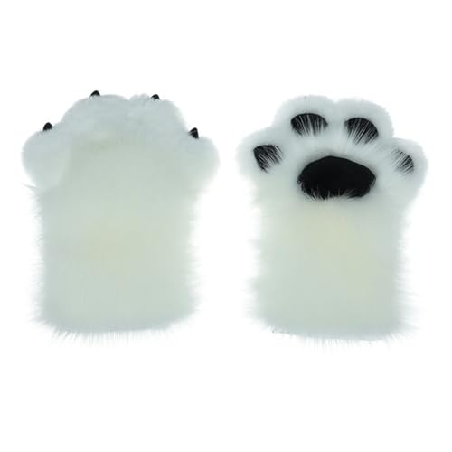 Gants de pattes de chat en peluche douce douce pour jeu de rôle