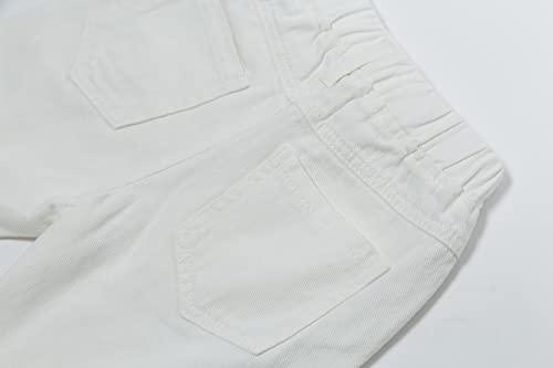 Mud Kingdom Fashion Ripped Denim Shorts For Little Boys White Holiday 5T #TOP6