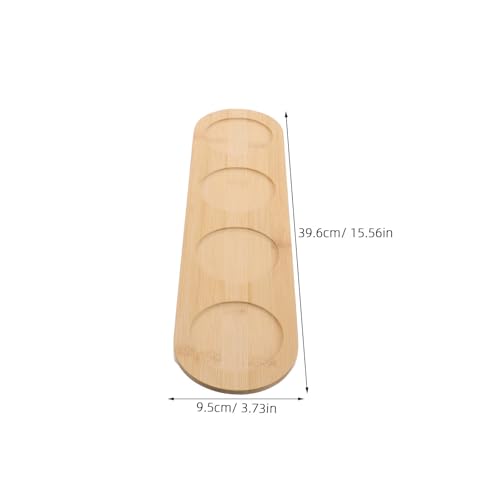 Bandeja de madera para servir vasos con 4 ranuras anticaída 3