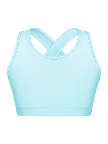 Kids Girls' Sports Bra Criss Cross Back Crop Tops Cutout Vest for Dance/Yoga/Workout/Running