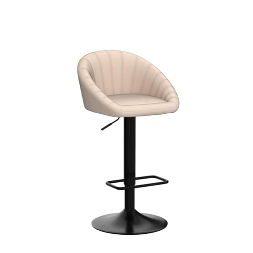 Butacos giratorios ajustables de barra, juego de 2, estilo moderno, con respaldo, altura del asiento ajustable de 25 a 33 pulgadas, color beige, tapizado en terciopelo miniatura 5