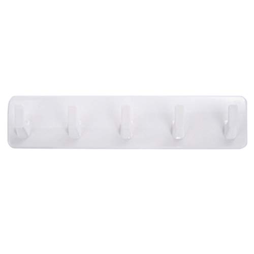 LOVIVER Suporte De Parede Adesivo Branco Móveis Para Casa 5 Ganchos 4 Tiras Cabide