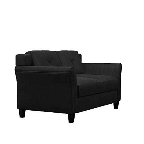 Lifestyle Solutions Grayson Love Seats, 57.87"X32"X32.68", Black #TOP3
