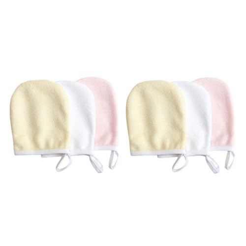 WOFASHPURET 6Pcs Reusable Microfiber Makeup Removal Pads Facial Cleansing Gloves for Gentle Makeup Wipe Portable Soft Exfoliating Cosmetic Remover Present