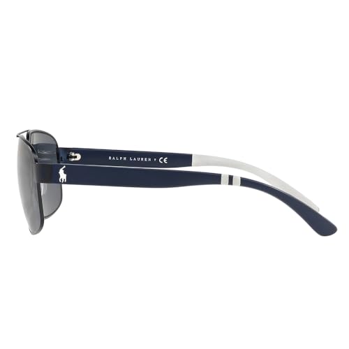 Ralph Lauren PH 3112 930387 Matte Blue Navy Metal Pilot Sunglasses Grey Lens3