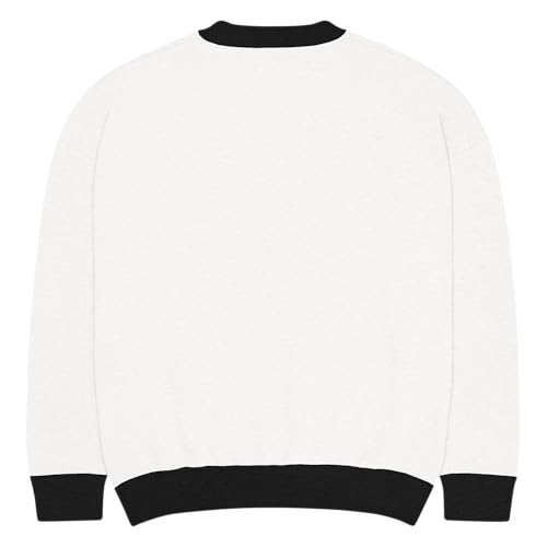 Constom Waveform Men's Relaxed fit knitted crew neck sweater White3