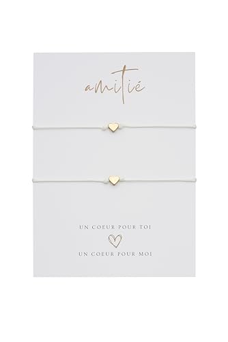 Briefzauber Bracelets d'Amitié (Set : 2 pièces) | Bracelets en macramé minimalistes & élégants...
