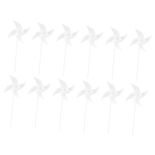 Sosoport DIY Pinwheel Windmills for Boys and Girls 30pcs Unpainted Paper Craft Toys for Educational and Party Decorations