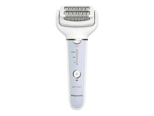 Panasonic ES-EY90-A503 Épilateur Wet &Dry, Double Disque 60 Pinces, Tête Flexible Pivotante 90°, 3 Vitesses et LED, 30 Minutes d'Autonomie, sans Fil, Épilateur, Tête Rasoir, Tête de Soin des Pieds