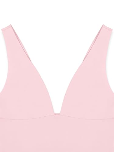 REORIA Women's Summer Sexy Plunge Deep V Neck Sleeveless V Backless Tank Top Going Out Double Lined Yoga Crop Tops Blush X-Small — view 5