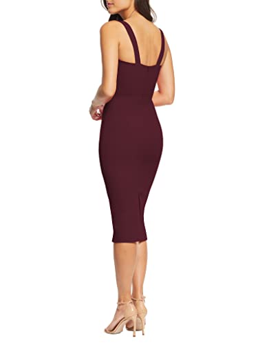 Dress the Population Women's Nicole Sweetheart Neck Bodycon Midi Dress3